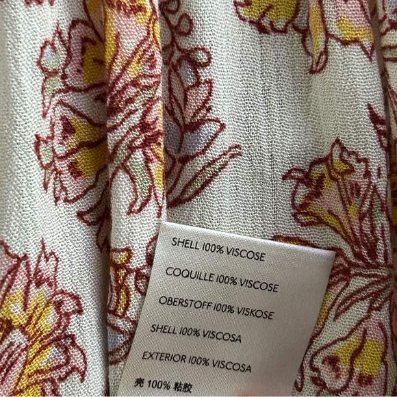 Free People Bohemian Floral Print Women's Oversized Tunic Top with Pockets - Picture 7 of 12